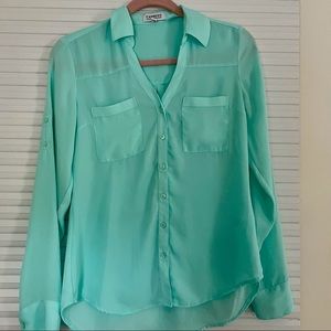 Express Portofino Top - Seafoam Green